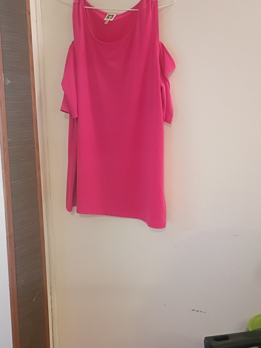 Anne Klein Hot Pink Cold-Shoulder Blouse